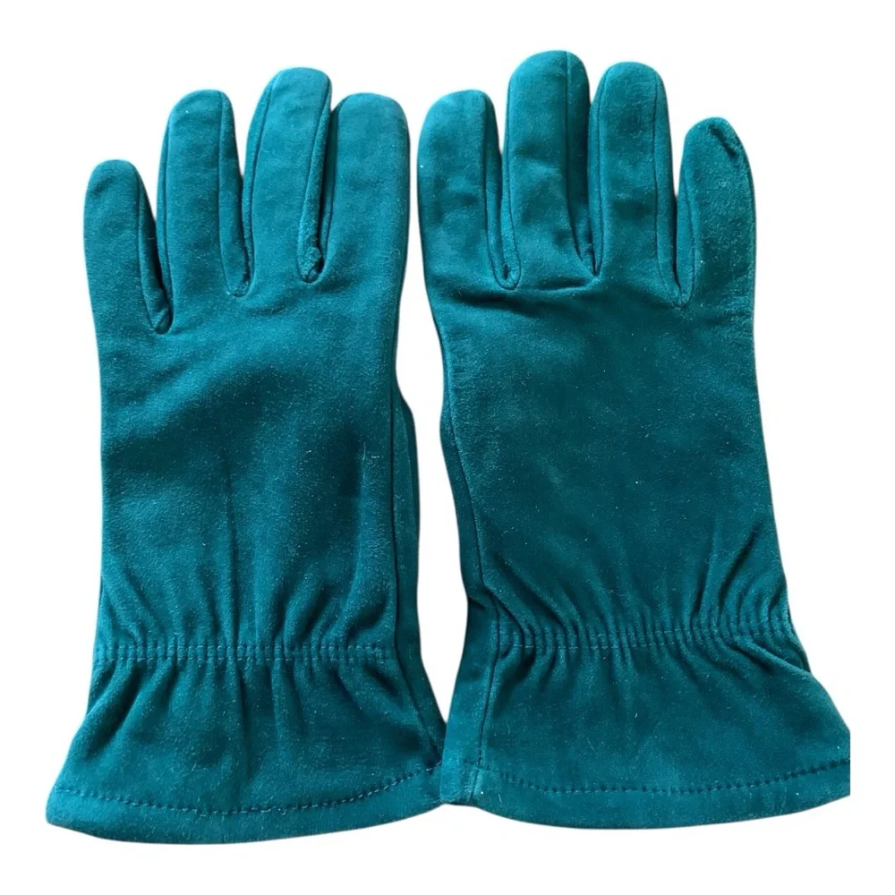 Green Suede Gloves